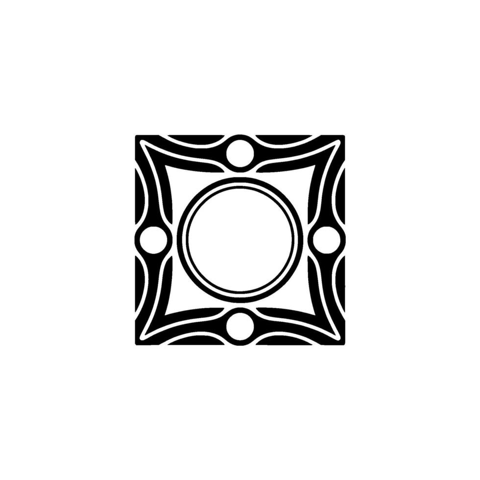 Geometric Black And White Decorative Pattern On White, Minimalist vector
