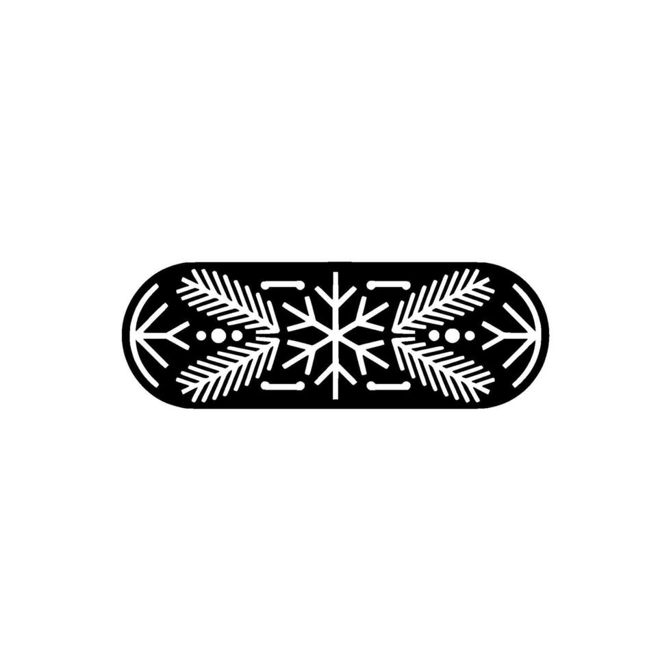Minimalist Winter Ornament Snowflake Pine vector