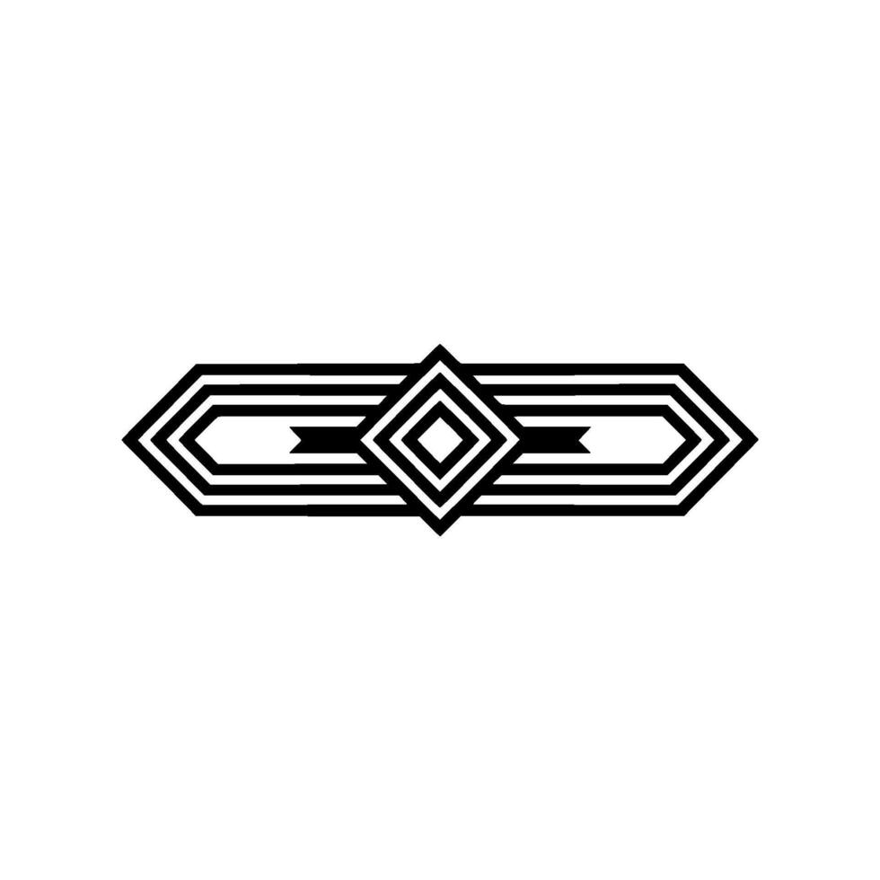 Geometric Art Deco Emblem On White Minimalist, Decorative Element vector