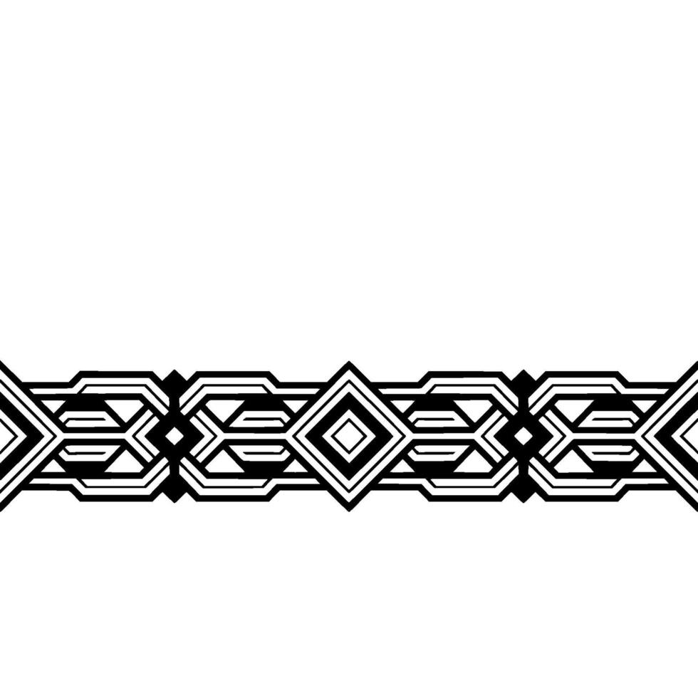 Geometric Art Deco Border, Minimalist Pattern, Black And White vector