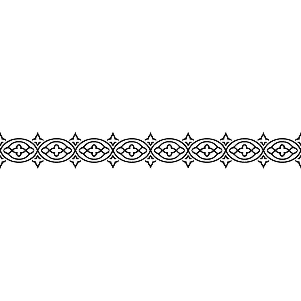 Elegant Black Geometric Pattern Border On White Background vector