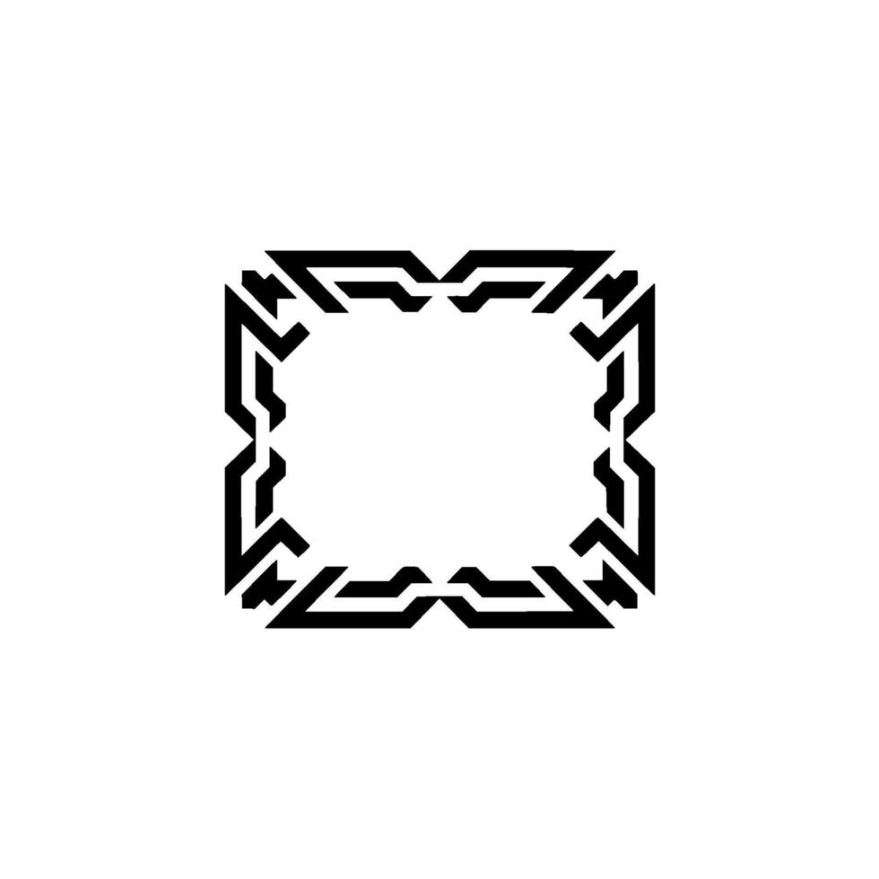 Geometric Frame, Modern Black Border, Blank Space For Text vector