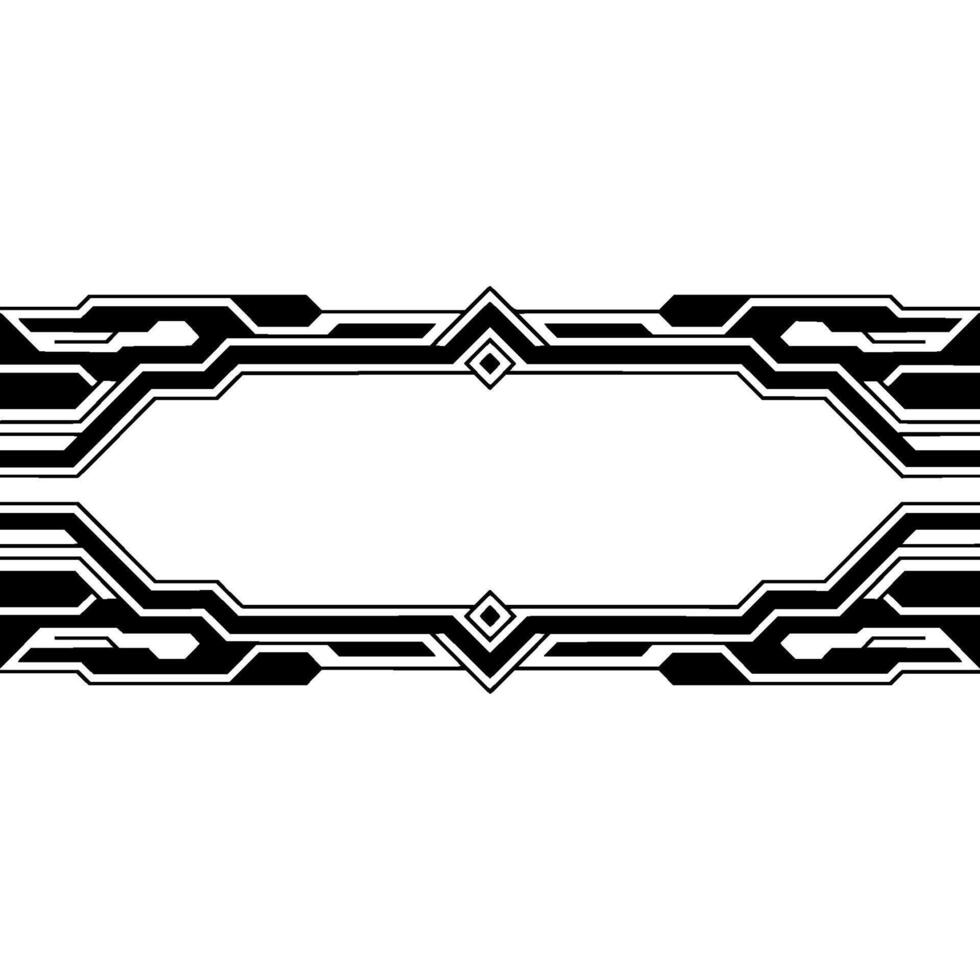 Tech Overlay Modern Black White Geometric Frame For Digital Interface vector