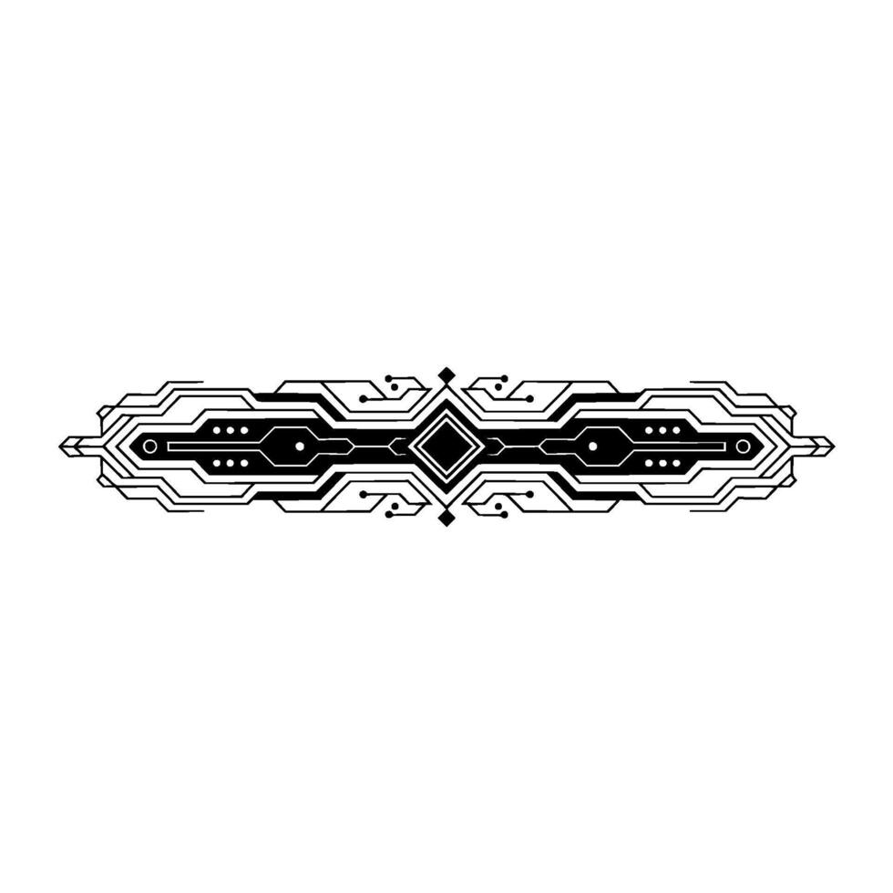 Tech Circuitry Element, Geometric Illustration vector
