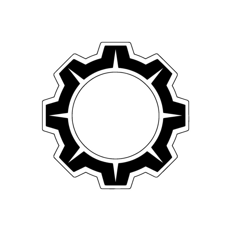 Black And White Gear On Gradient Background vector