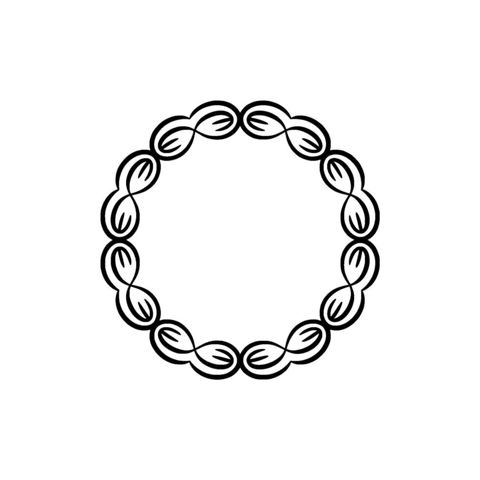Black And White Elegant Circular Ornament On White Background vector