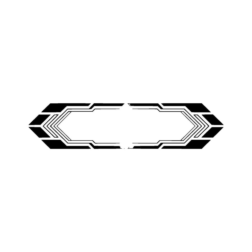 Geometric Tech Frame, Black White Element, Futuristic vector