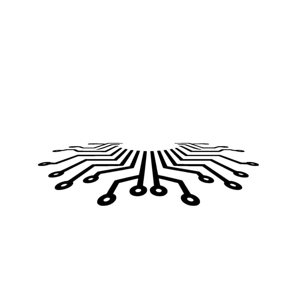 Minimalist Circuit Board With Gradient Halftone vector