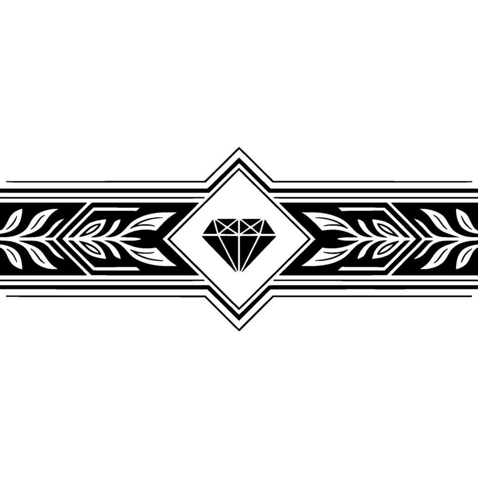 Elegant Diamond Ornament Black White vector