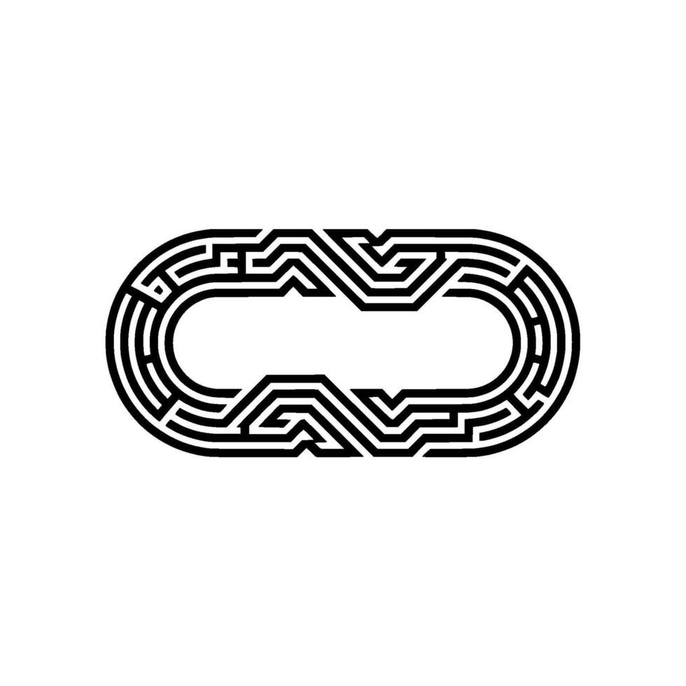 Geometric Maze Black White On White Background vector