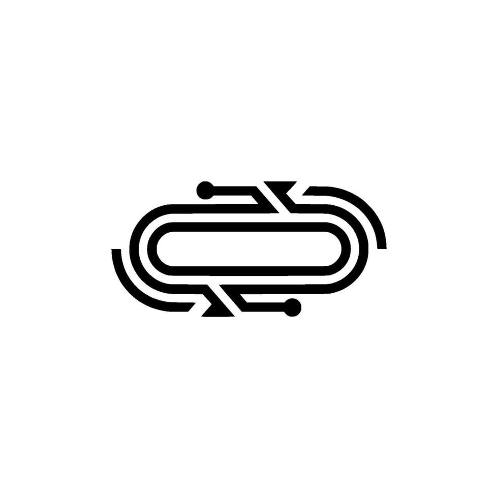 Abstract Black White Geometric, Connection Symbol vector