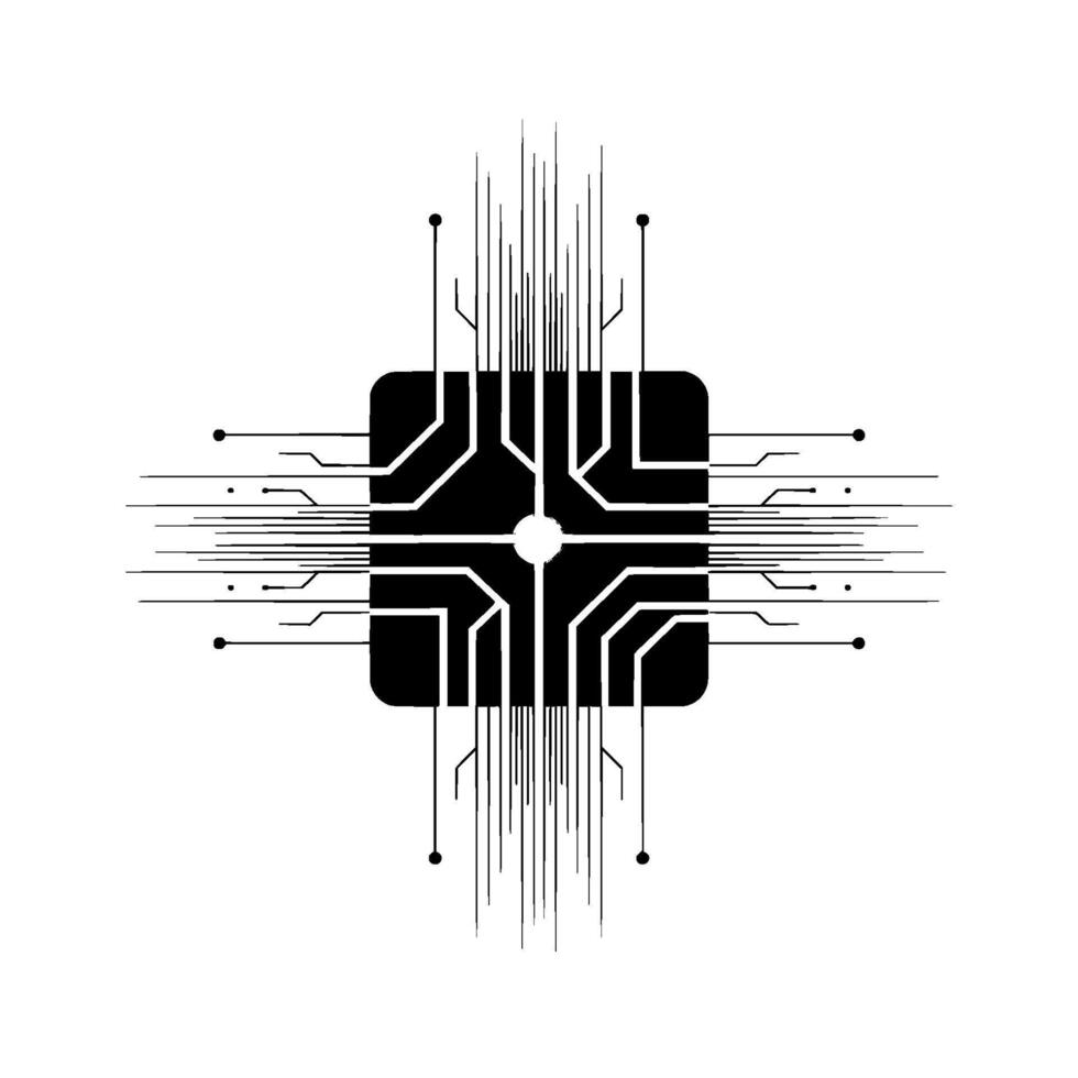 Abstract Tech Circuit Board Illustration Minimalist, Futuristic Concept vector