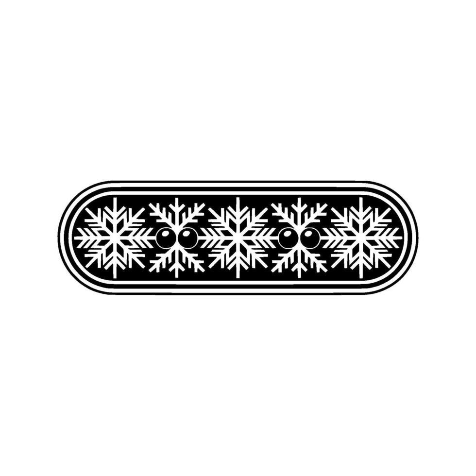 Black White Snowflake Border For Winter Holidays vector