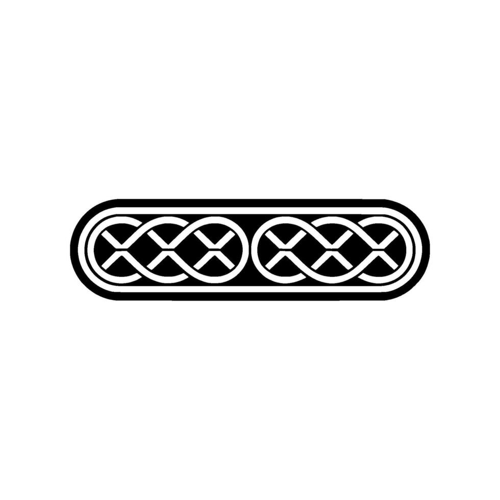 Celtic Knotwork Emblem Elegant Silver And Black On White vector