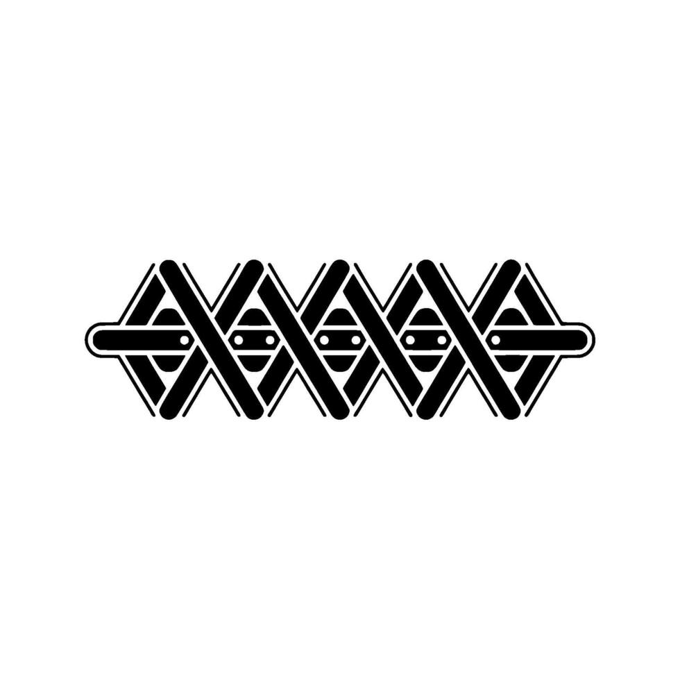 Geometric Black And White Ornamental Pattern On White Background vector