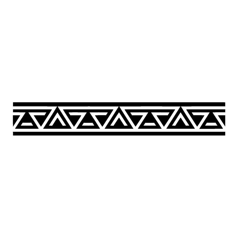 Geometric Aztec Pattern Border Black And White Element vector