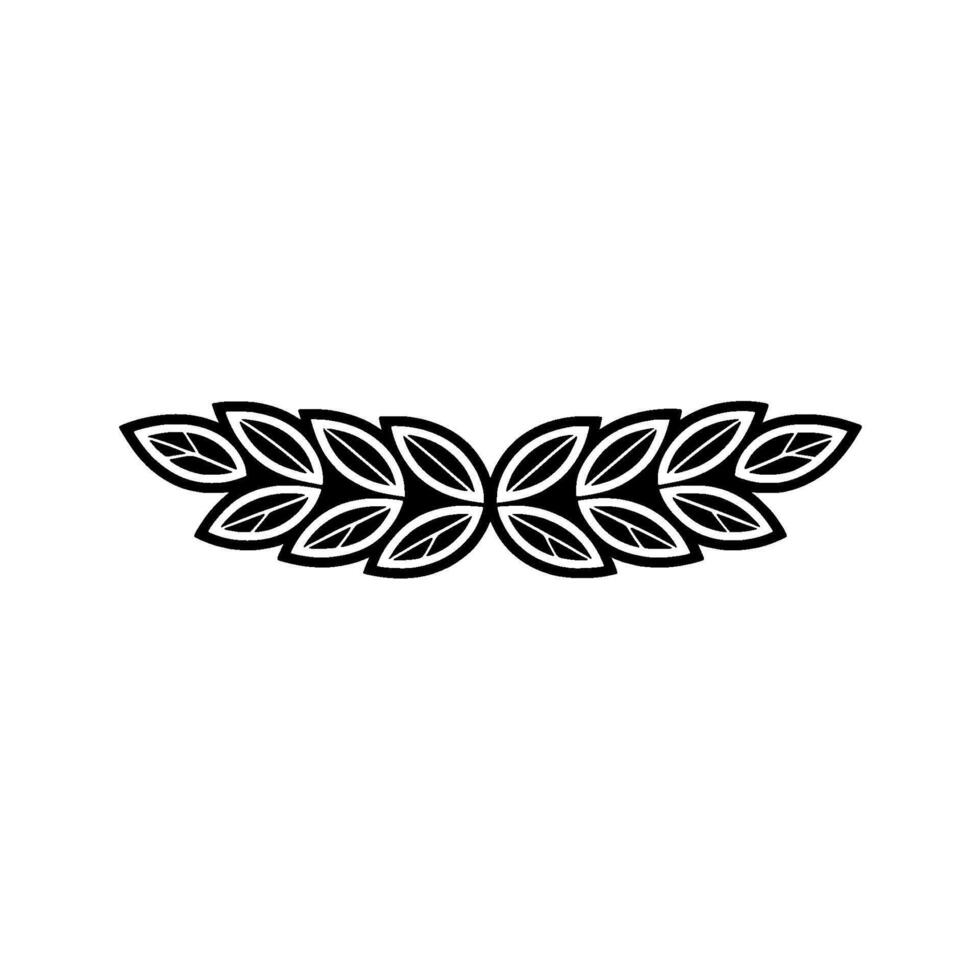 Symmetric Black Leafy Pattern On White Background vector
