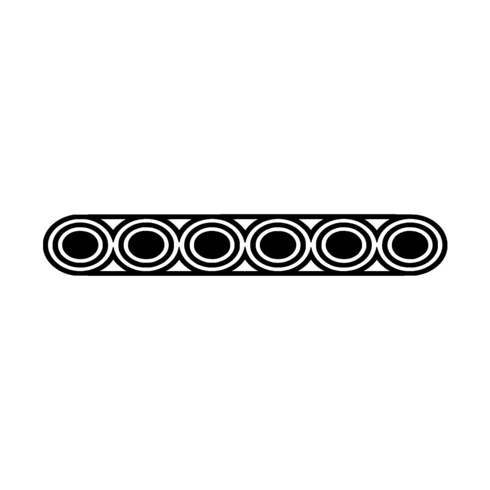 Circular Geometric Border Element In Black White, Clean vector