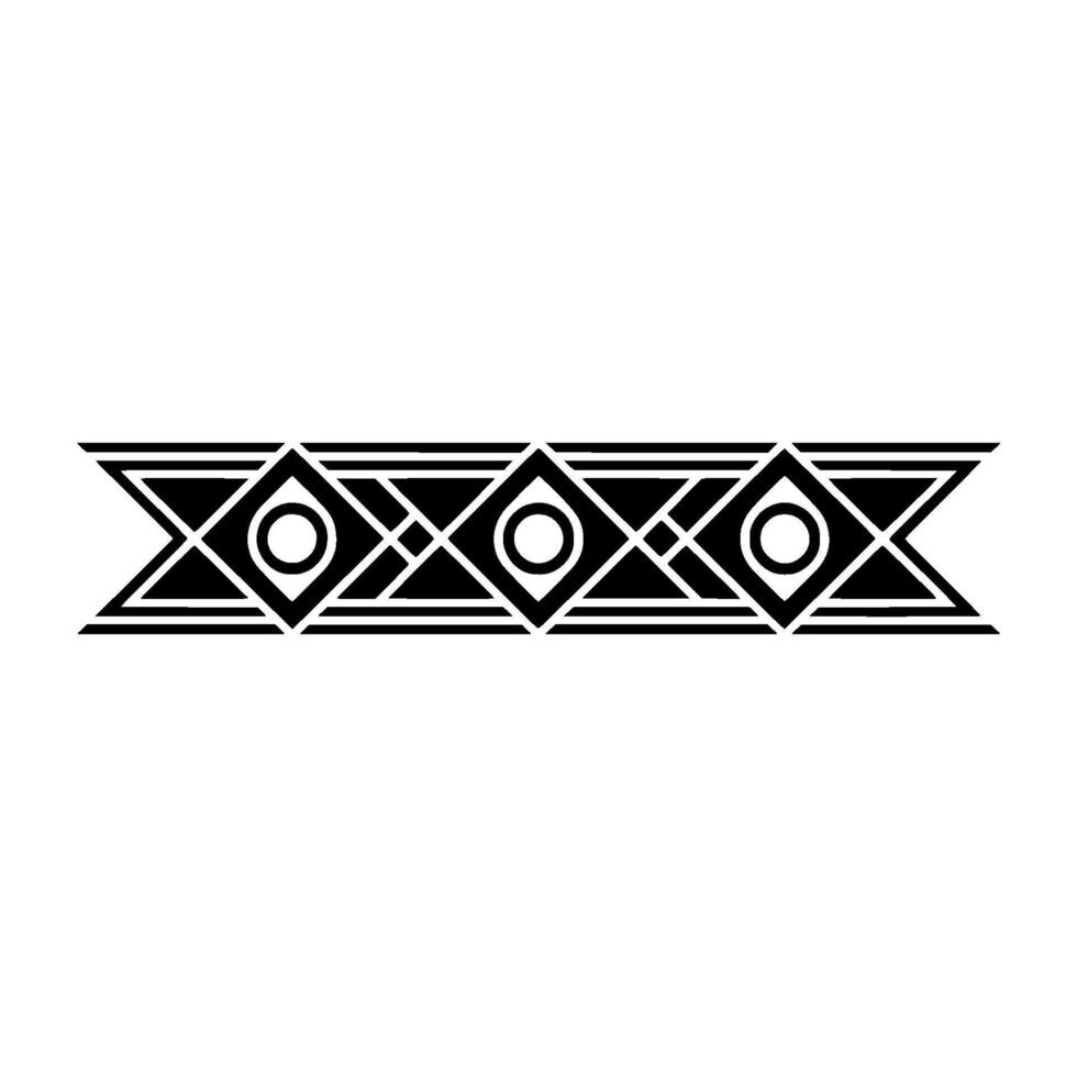 Geometric Aztec Pattern Border Element In Black On White vector