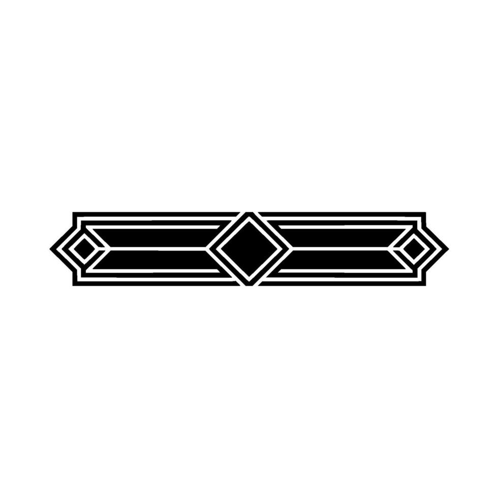 Geometric Art Deco Frame Element, Black And White vector