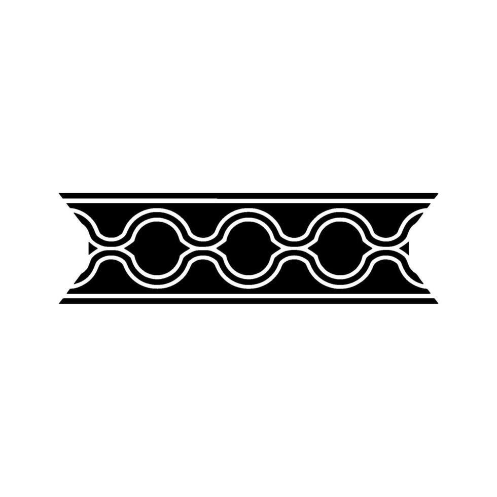 Geometric Wave Pattern Border Minimalist Black And White Element vector