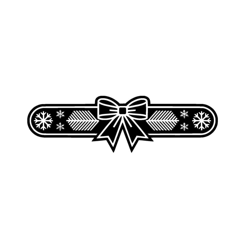 Elegant Christmas Ornament Banner, Black White vector