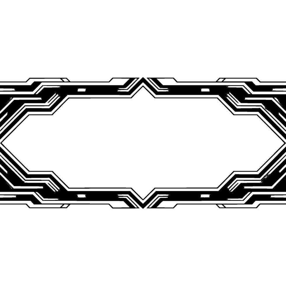 Geometric Tech Border Futuristic With Open Space vector