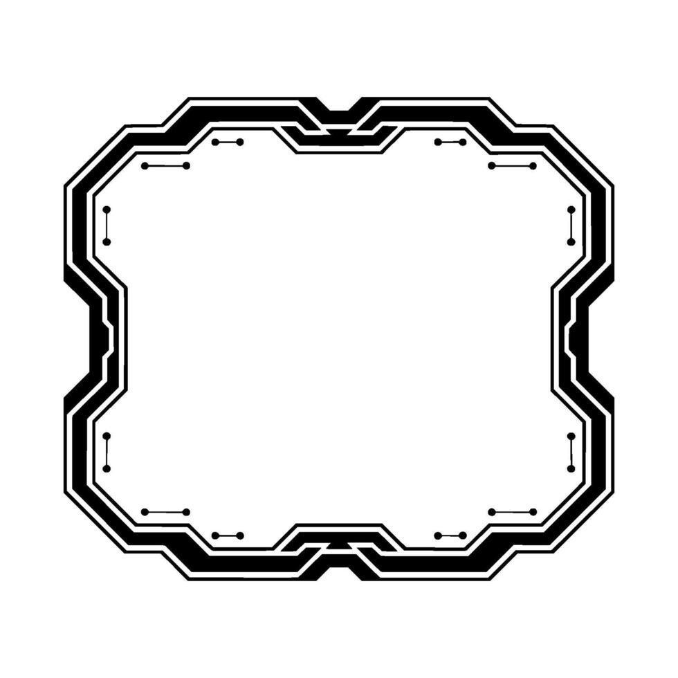 Futuristic Tech Frame Modern Border, Digital Interface Aesthetic vector
