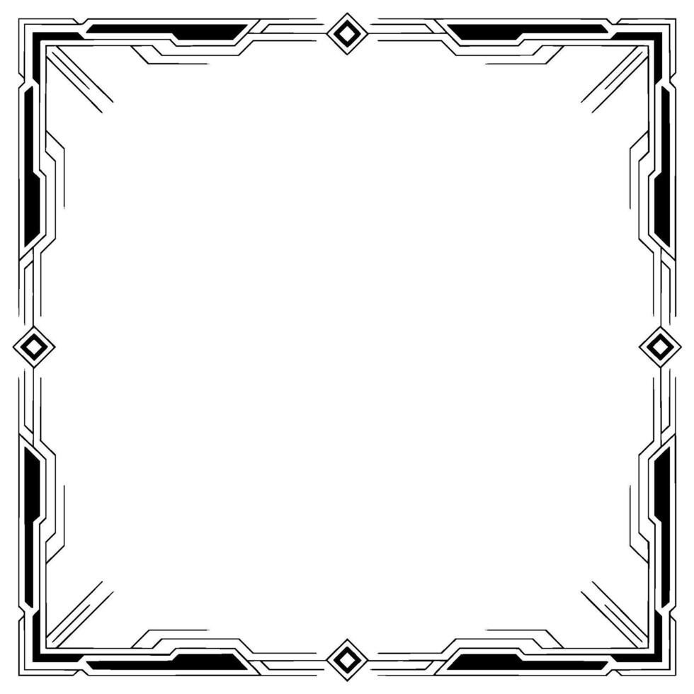 Art Deco Border Frame, Geometric Illustration, Invitation Element vector