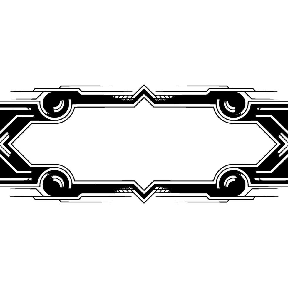 Futuristic Frame In Monochrome, Geometric vector
