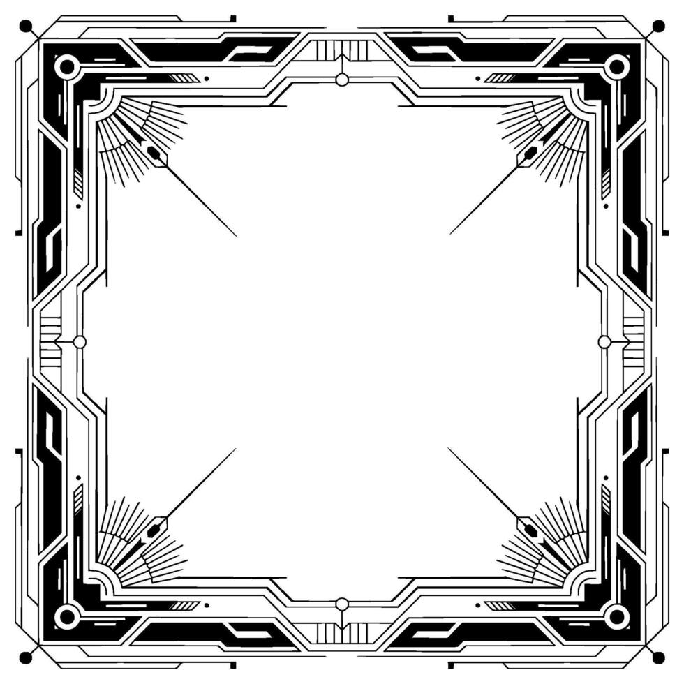 Art Deco Frame Illustration Geometric Border, Decorative vector