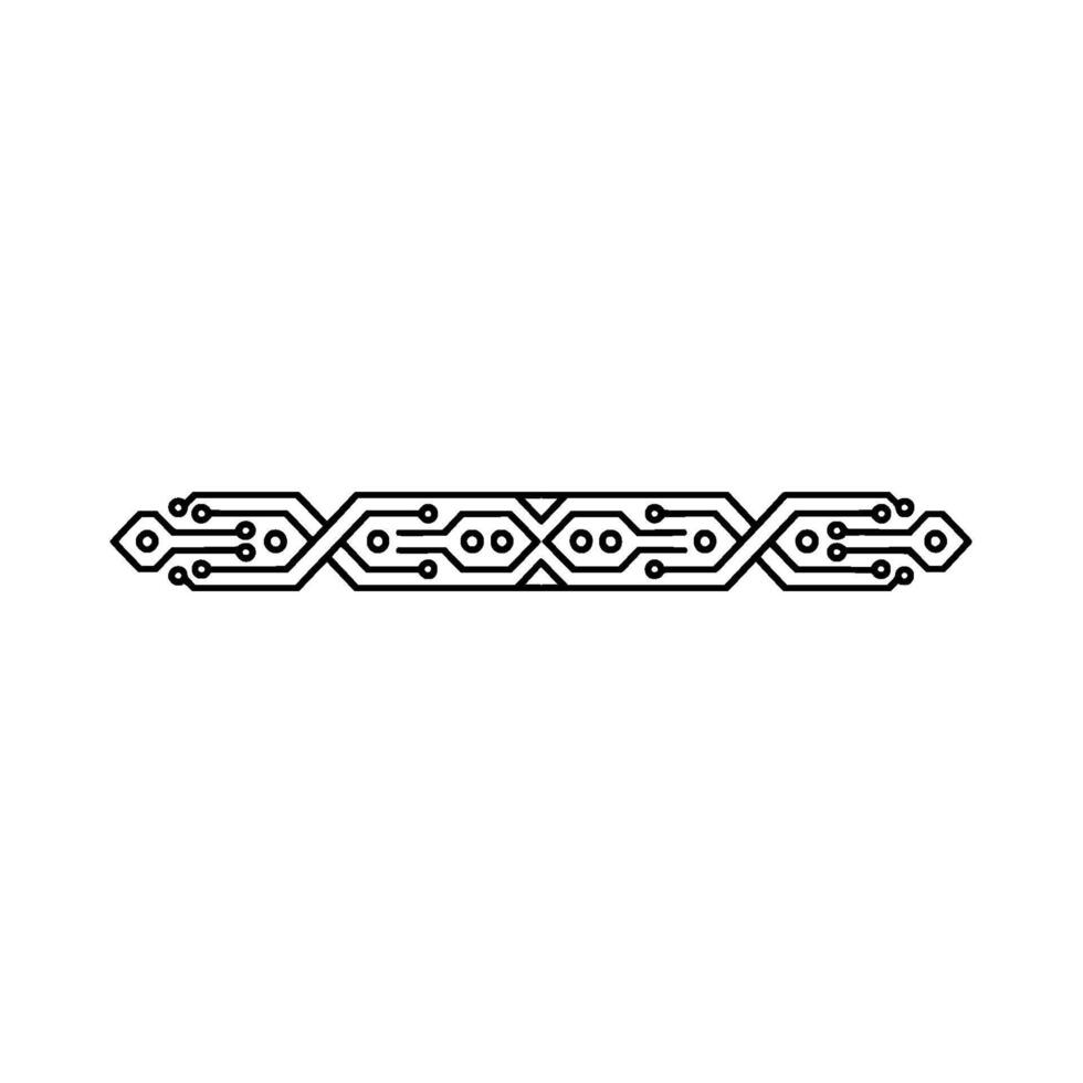 Abstract Circuit Board Element Black White vector