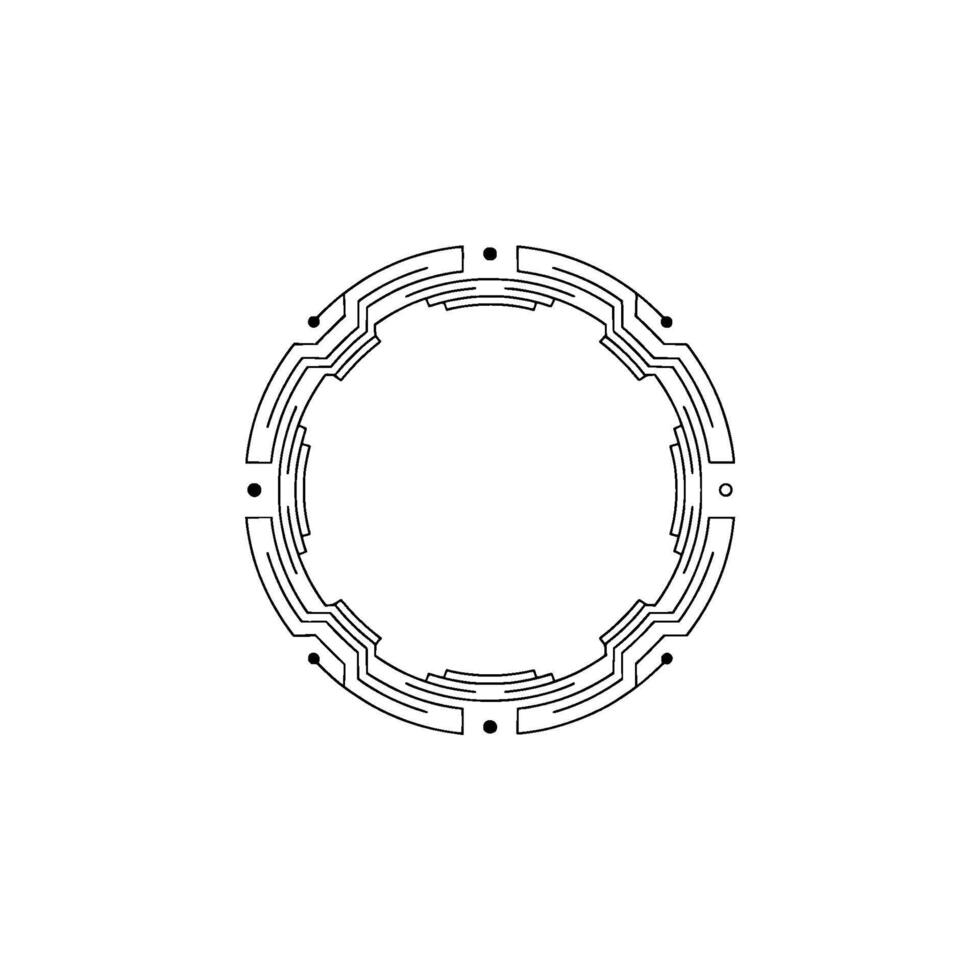 Minimalist Tech Circle Frame Futuristic Abstract vector
