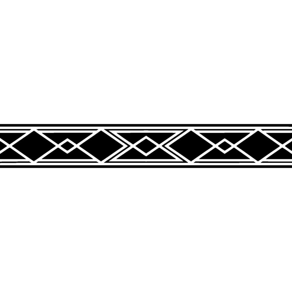 Geometric Border Black And White Ornament, Minimalist Style vector