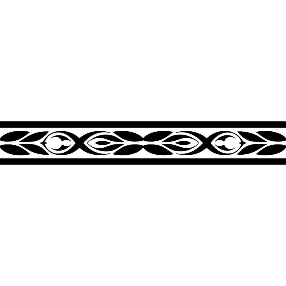 Abstract Tribal Border, Black Ornament On White Background vector