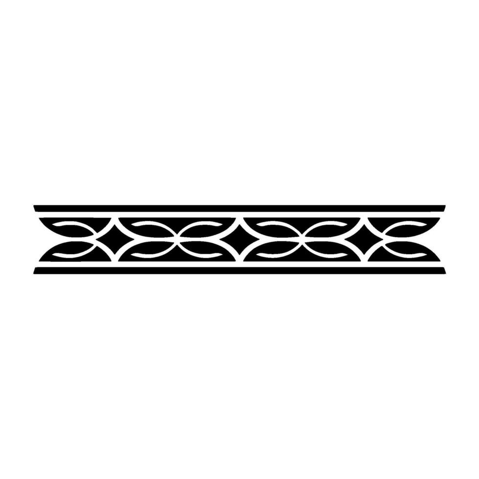 Geometric Pattern Border Element, Black On White, Minimalist vector