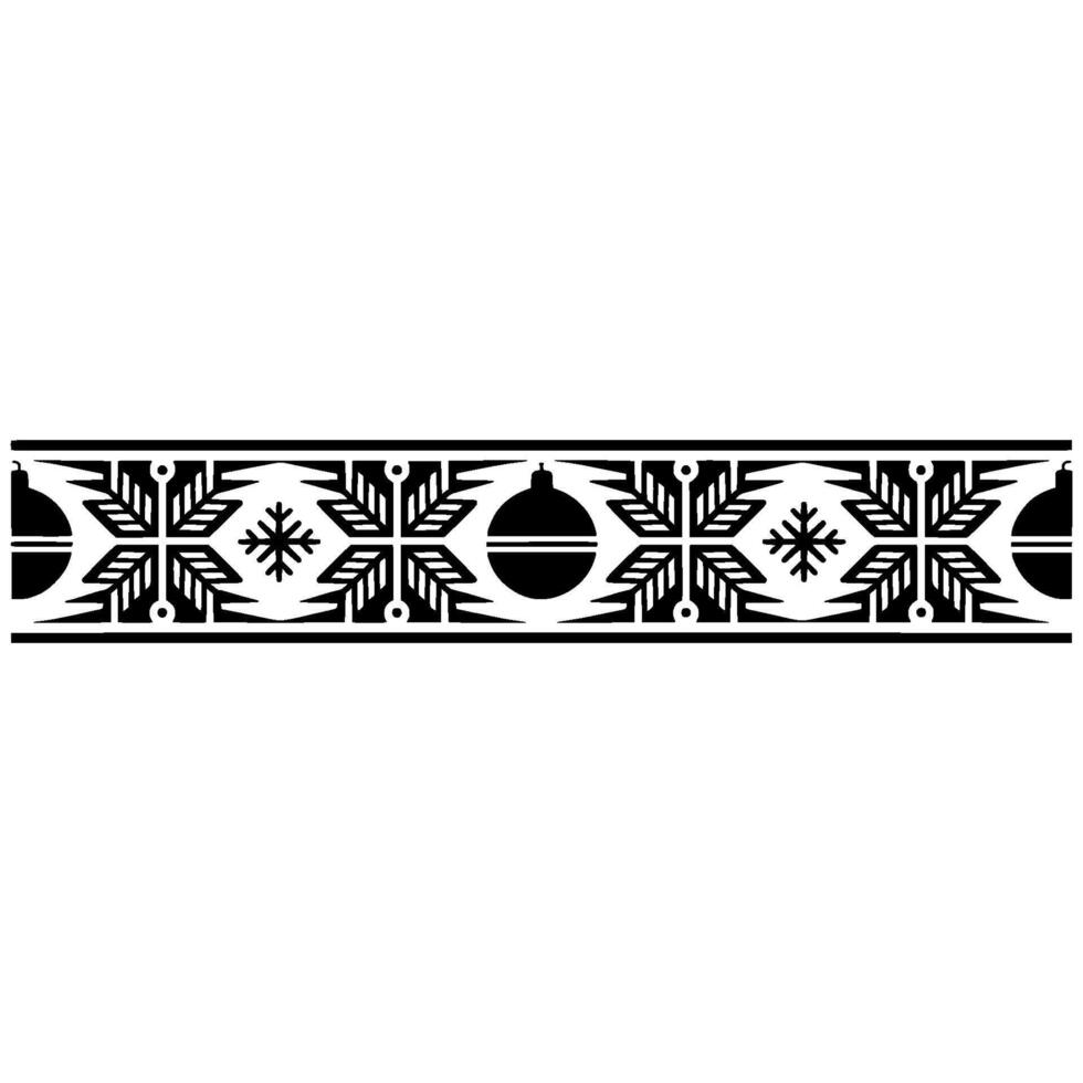 Geometric Christmas Border, Black And White, Minimalist, Elegant vector