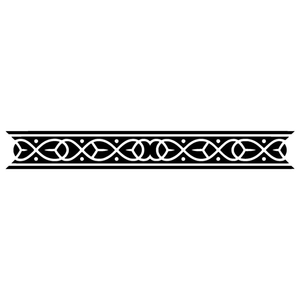 Elegant Black Ornamental Border, Decorative Element On White vector
