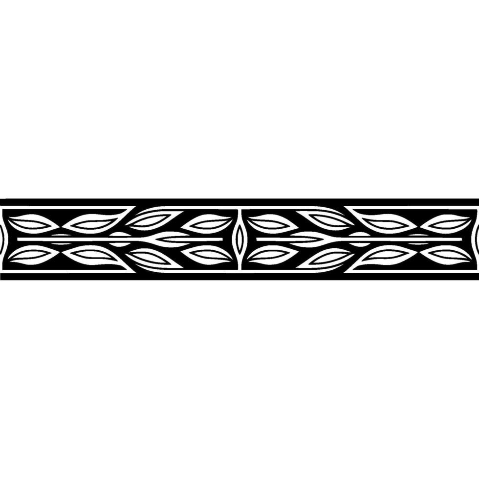 Modern Minimalist Border With Leaf Motif vector