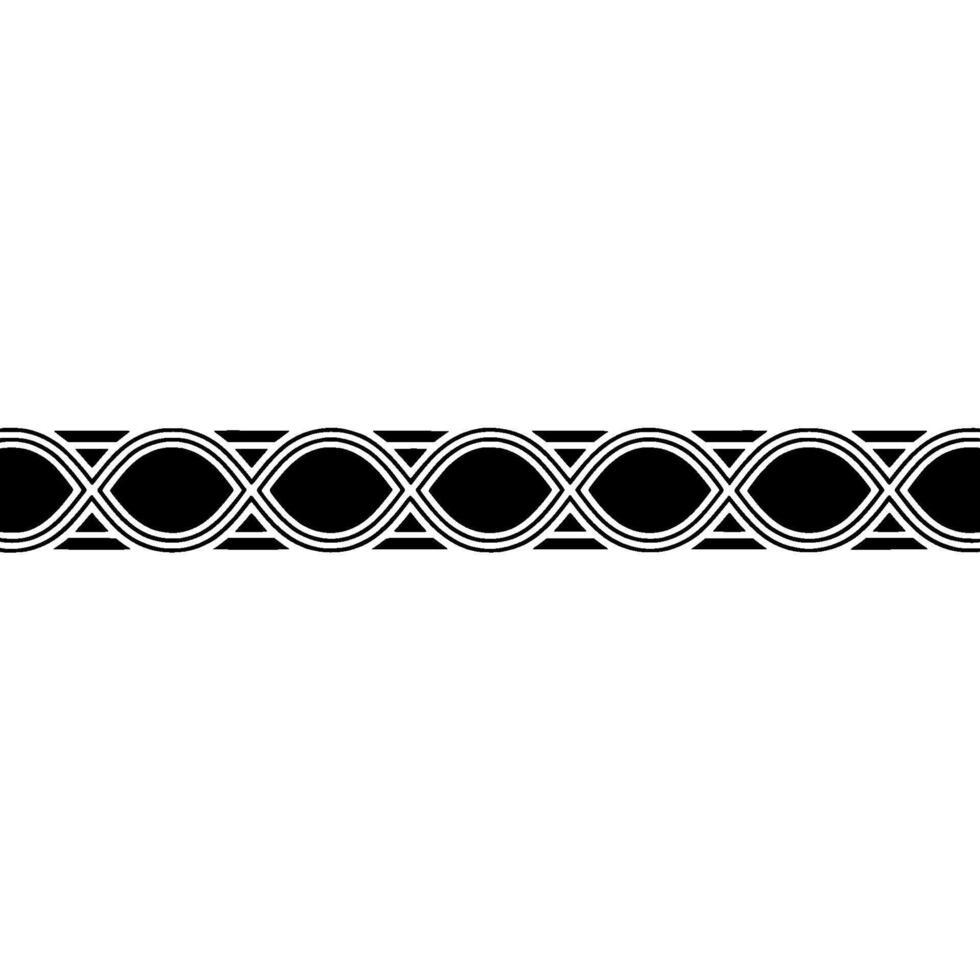 Geometric Ornamental Border In Black And White, Minimalist vector