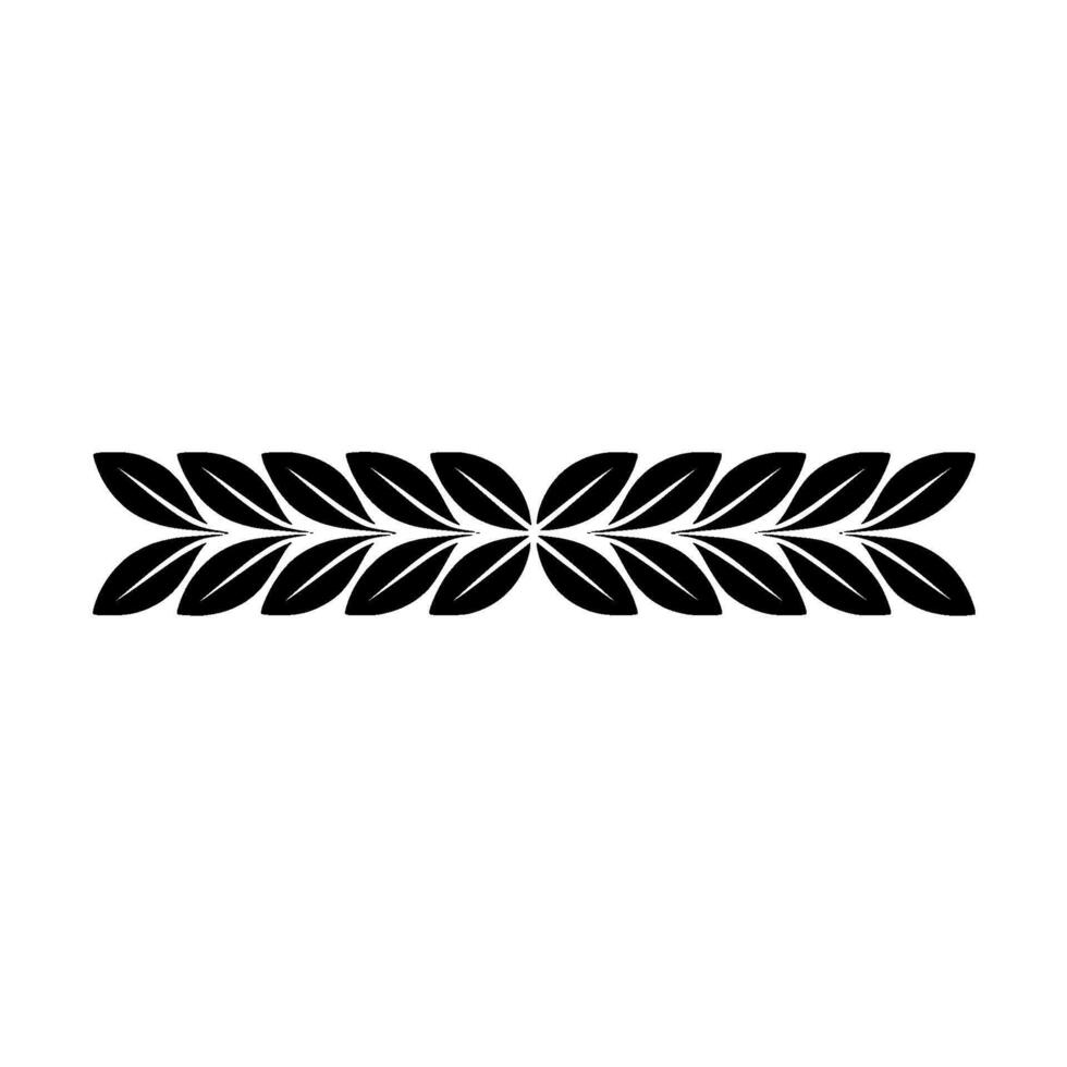 Minimalist Leaf Motif Border On White, Illustration vector