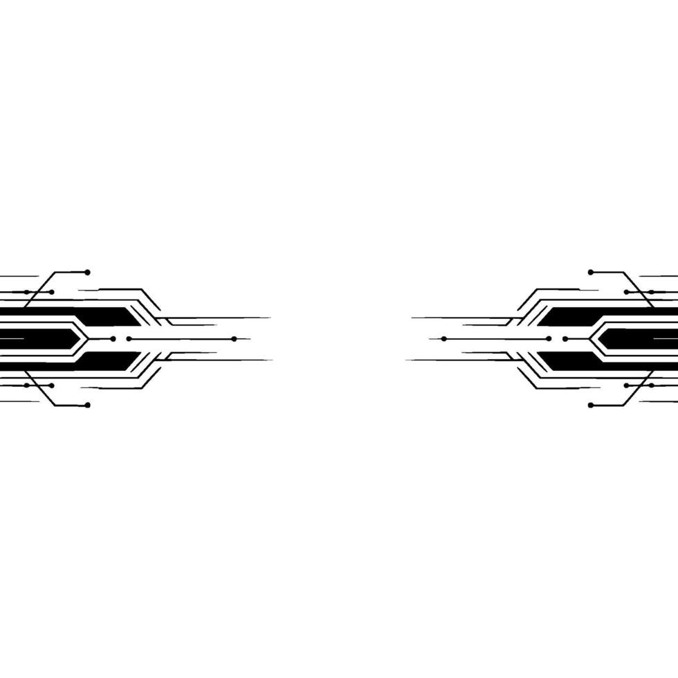 Tech Background Minimalist Circuit Board On White Space vector