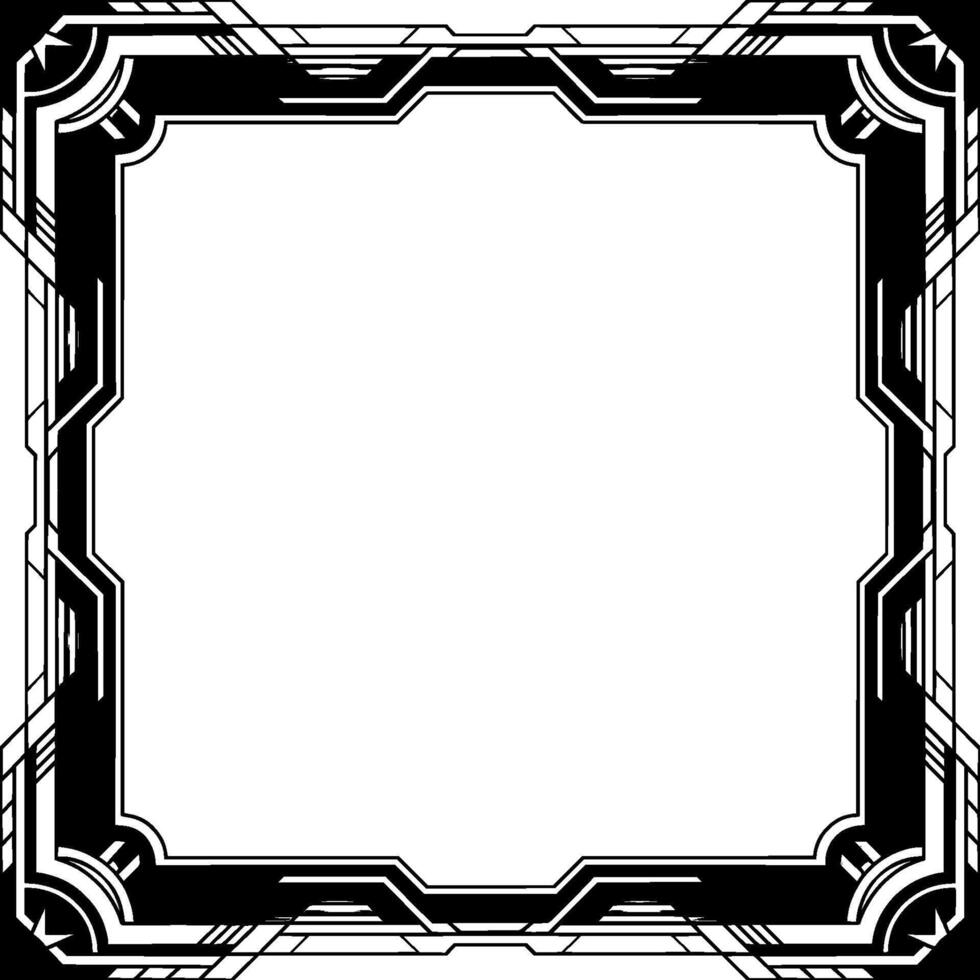 Futuristic Art Deco Frame With Glowing Accents And Empty Space vector