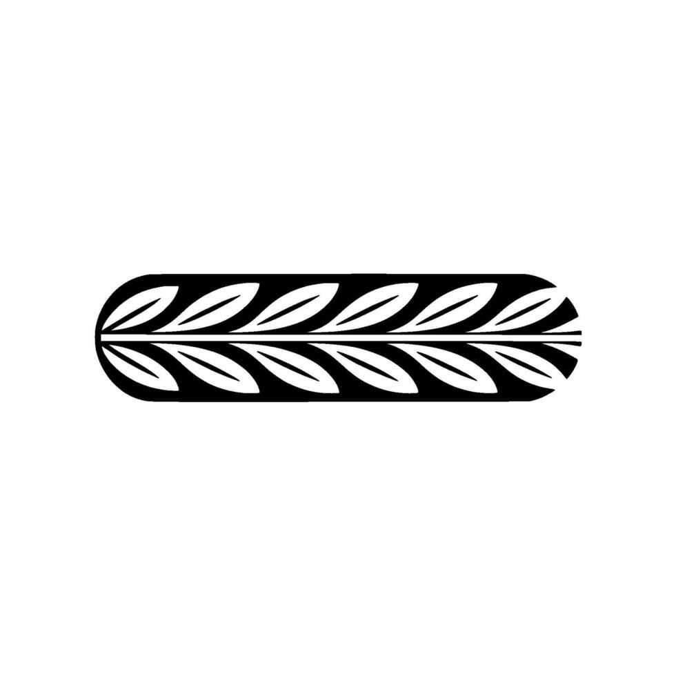 Minimalist Laurel Wreath Border, Monochrome, Elegant vector