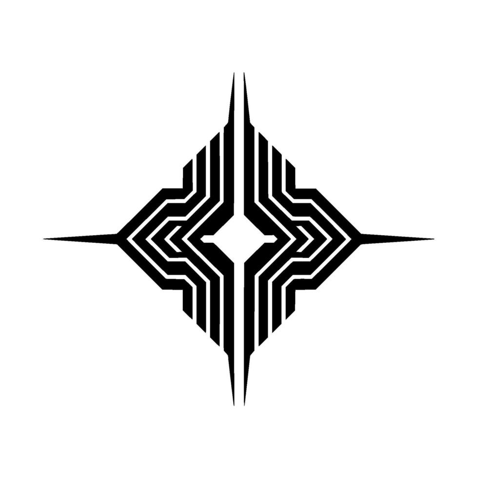 Abstract Geometric Black Lines On White, Tech Concept vector