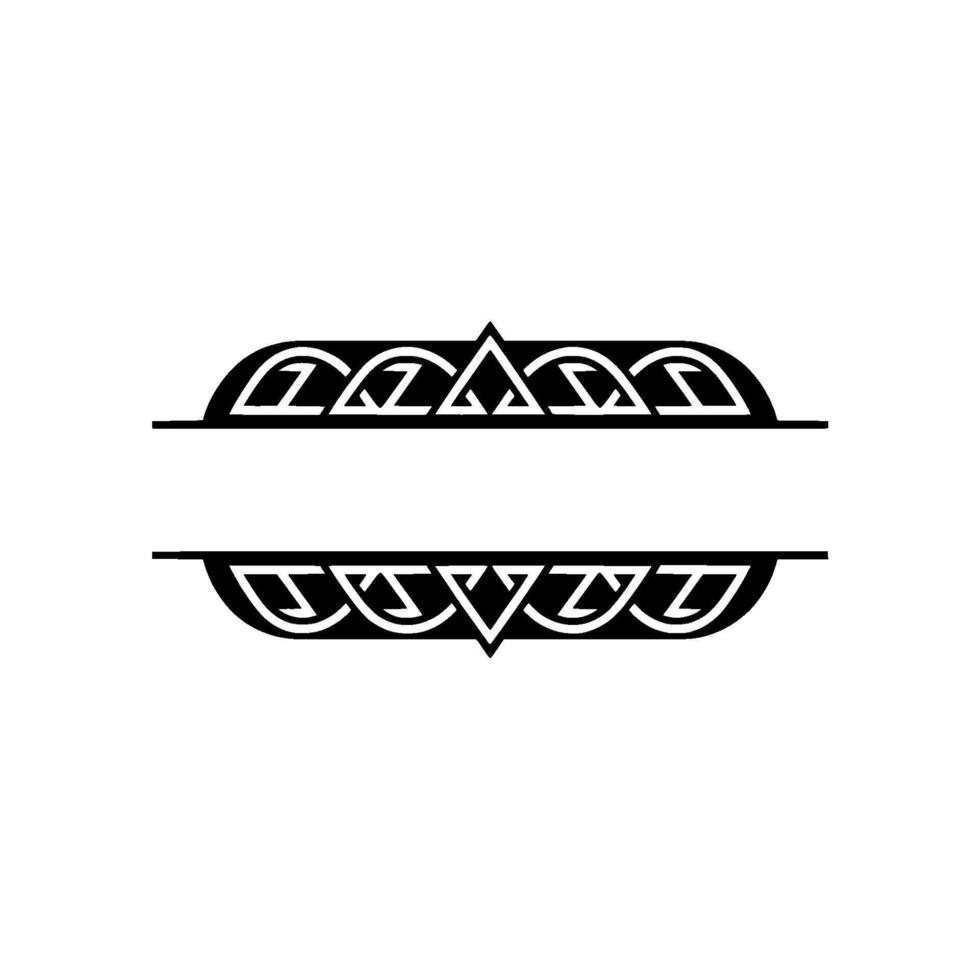 Celtic Knot Border Elegant Black White Template vector