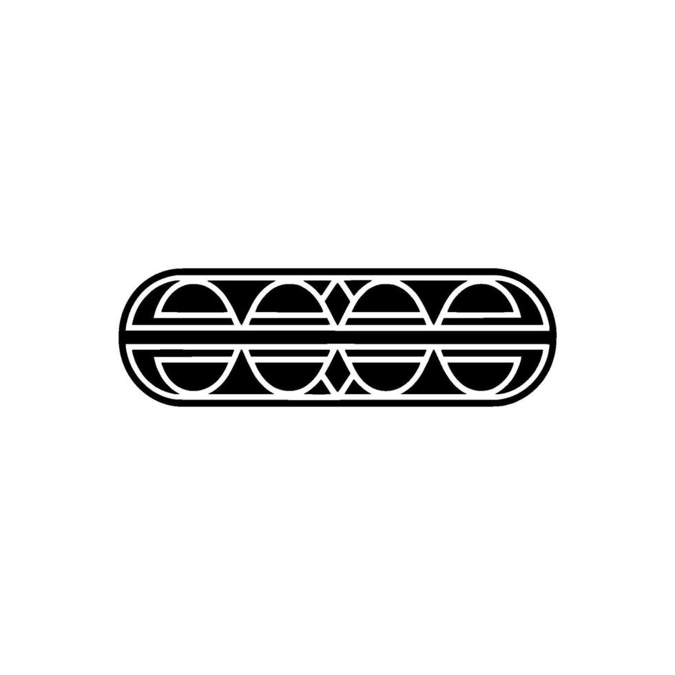 Geometric Line Art Pattern In Black On White, Abstract Element vector
