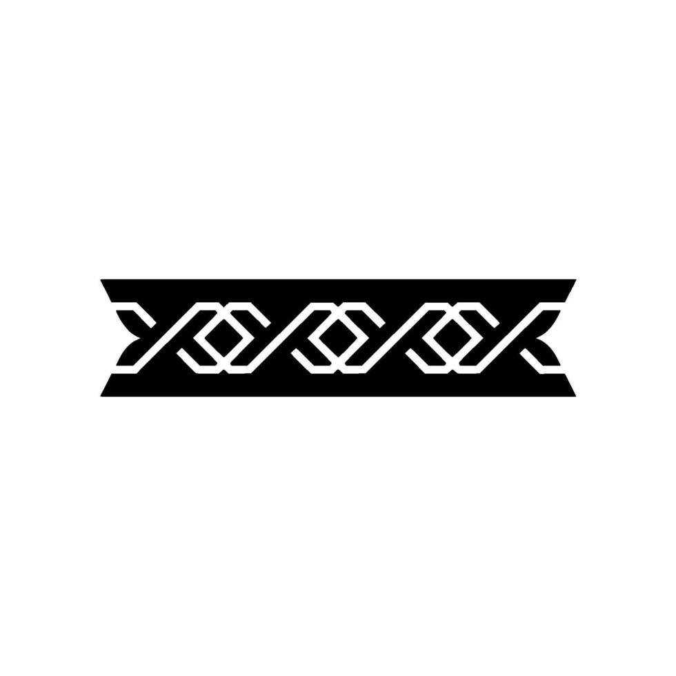 Geometric Intertwined Pattern Border Element On White Background vector