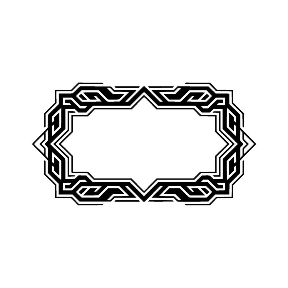 Geometric Border, Black And White Art Deco Frame, Blank Space For Text, Element vector