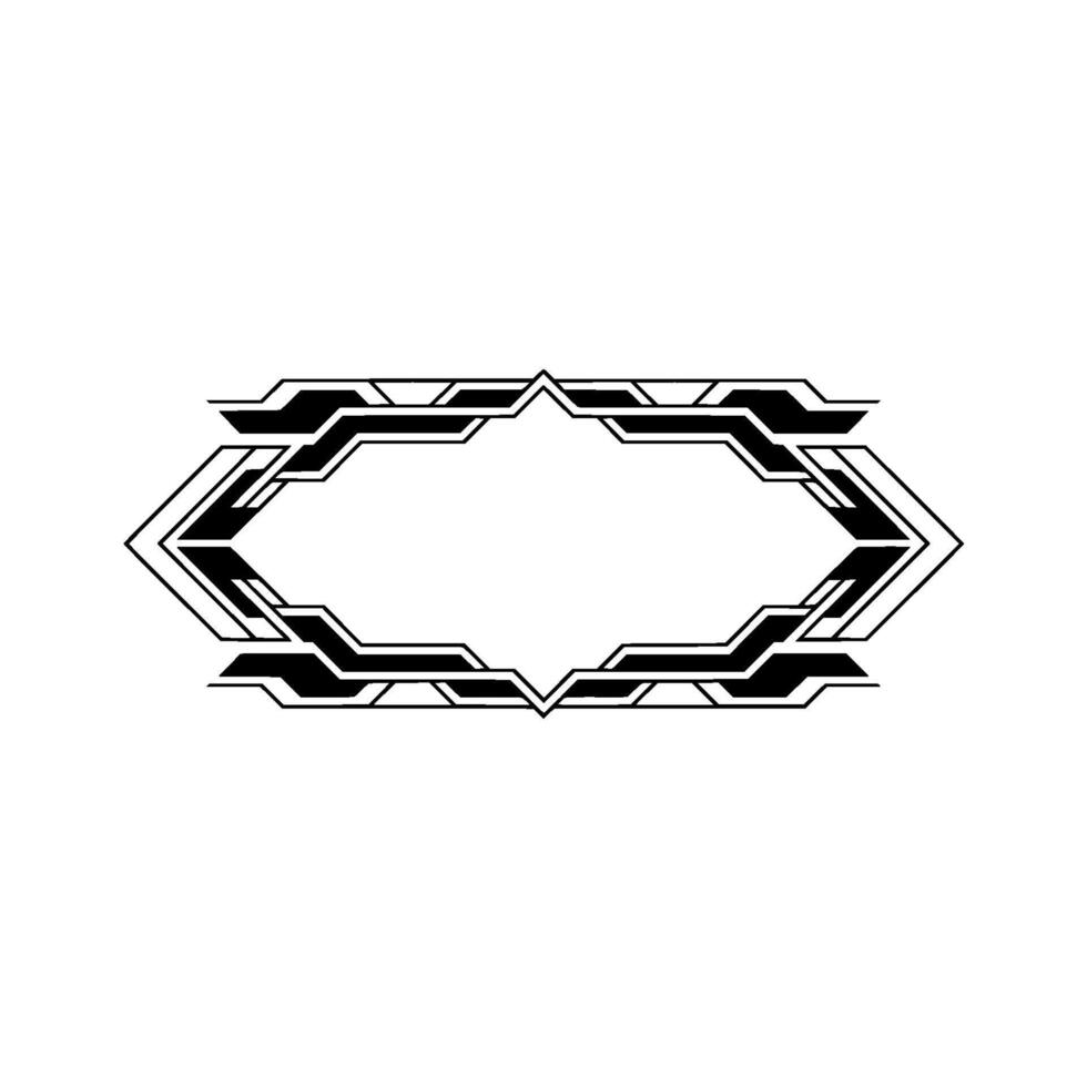 Geometric Frame Modern Black White Ornament vector